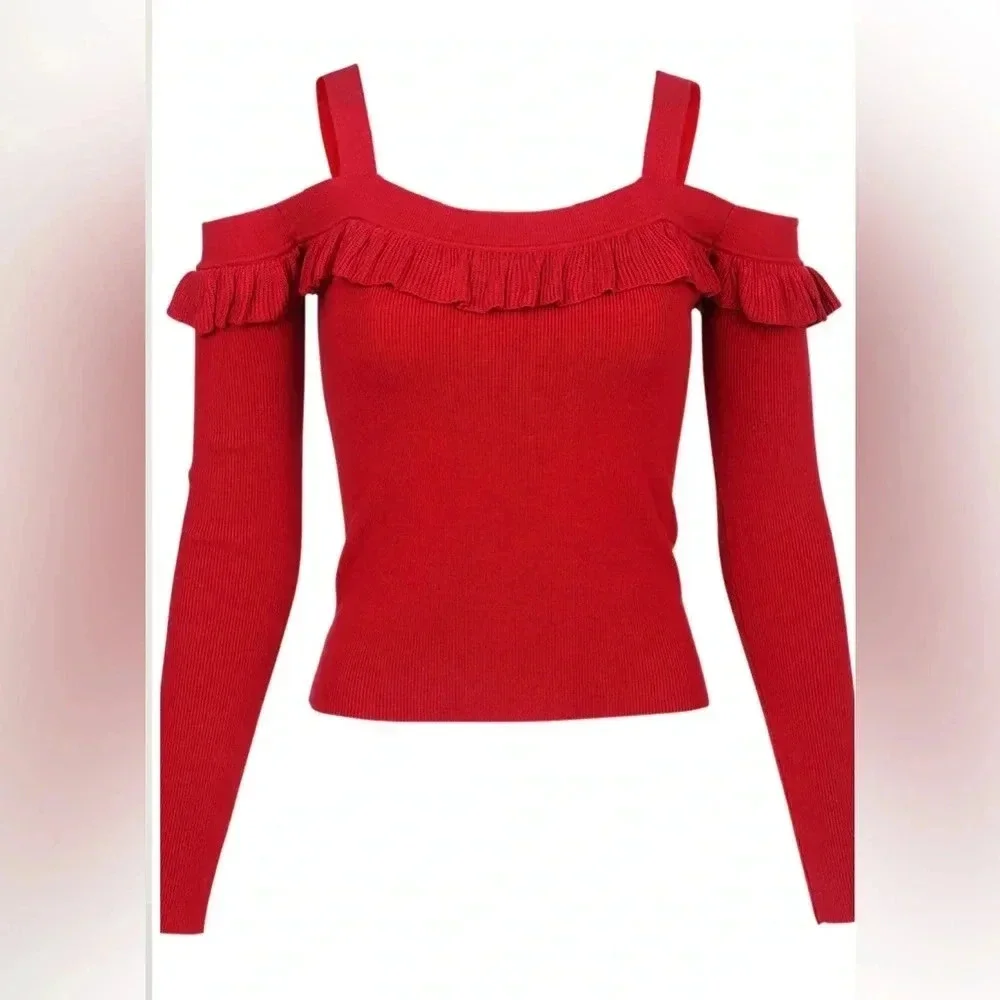 Cold Shoulder Ruffle Top